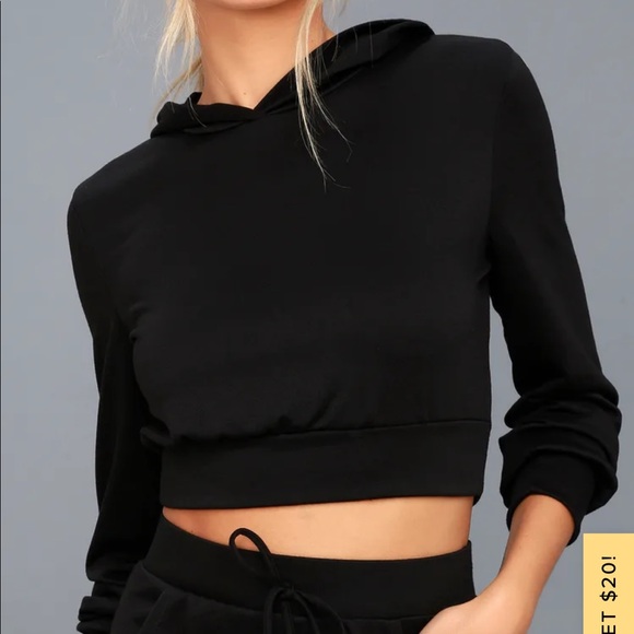 LULU’S Mickey Black Cropped Hoodie - Picture 7 of 7